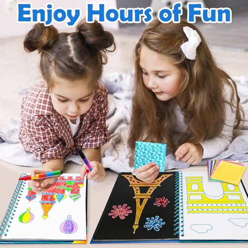 FUNNYB&G Foil Art Craft Kit for Kids, Sparkly Birthday Gift Toy for Kids - style: Building