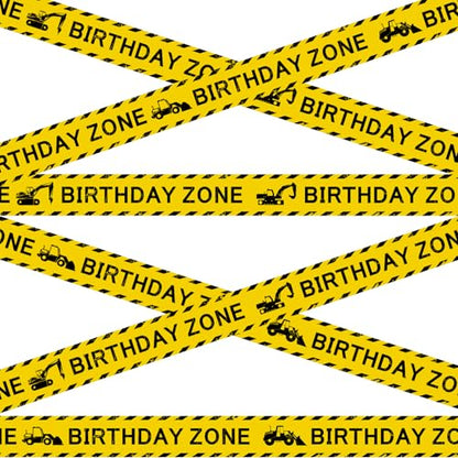 Nuanchu 2 Rolls 3''x98 Ft Birthday Zone Construction Party Tape Decoration - style: Birthday Zone