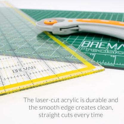 Breman Precision Quilting Rulers 6x18, Clear Rotary Sewing Ruler for Fabric - size: 6x18 Inch