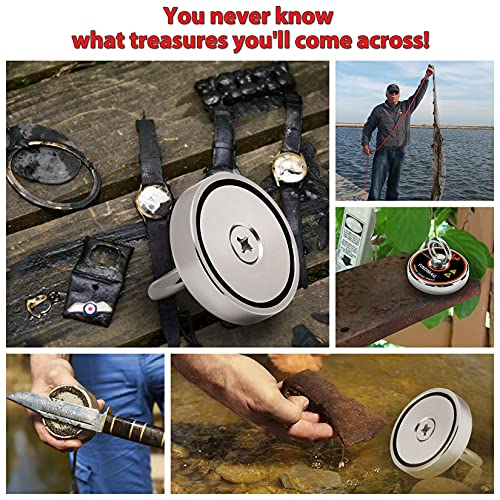 FINDMAG 500 LBS Neodymium Fishing Magnet Kit, 2.36 Inch Magnet Fishing - size: 500 LB Single Sided Magnet Kit