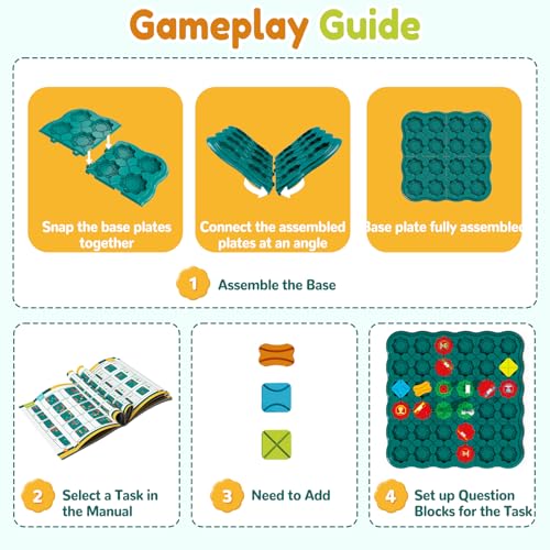 STEM Board Games Kids Toys, Maze Brain Teaser Puzzles Learning Games, Logic Road Track Building Blocks Educational Montessori Preschool Birthday Boys Girls Gifts for Kids Ages 3 4 5 6 7 8 Year Old - size: 40 PCS