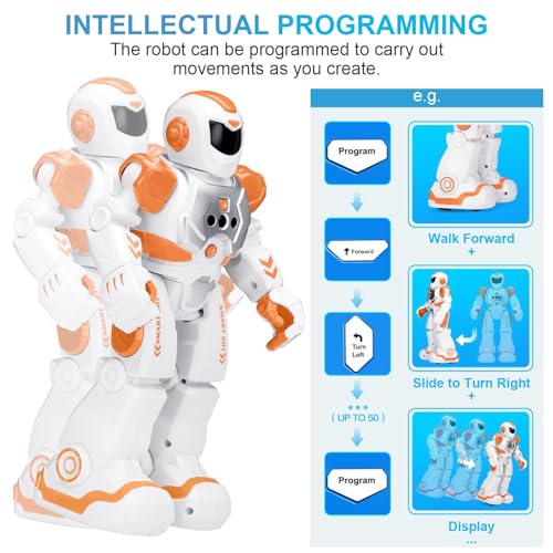 KingsDragon Robots Toy for Kids, RC Robot Gesture Sensing Smart Toy - color: Orange