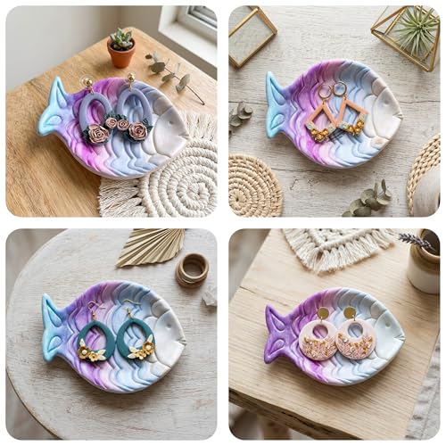 GOTO CLAY TOOLS Trinket Fish Cutter for Polymer Clay, Fish Trinket Dish Cutter, 4 inch Length, Embossed Polymer Clay Cutters, Sharp Edge TR-Fish - color: FISH