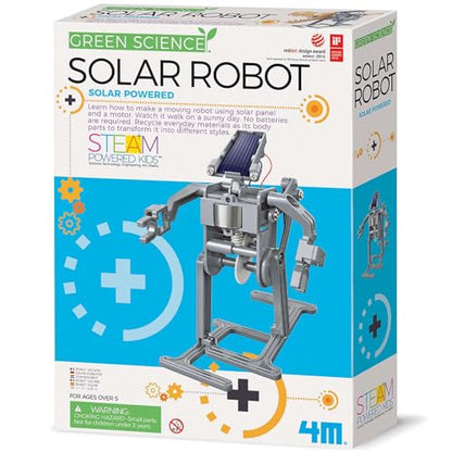 4M Green Science Solar Robot Kit, DIY Walking Robot STEM Toy for Kids 5+