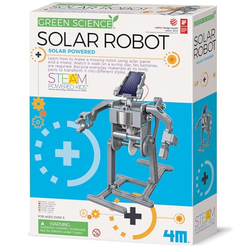 4M Green Science Solar Robot Kit, DIY Walking Robot STEM Toy for Kids 5+