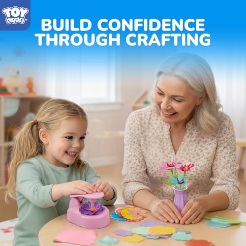 TOY Life DIY Flower Bouquet Craft Kit, Reusable Fabric, Ages 3-12 - color: Pink-16 Pack