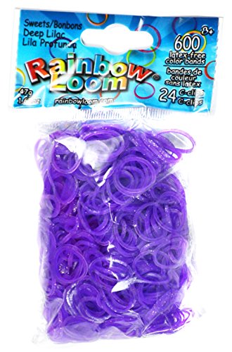 Rainbow Loom Sweets Rubber Plastic Bands, Deep Lilac - color: Deep Lilac