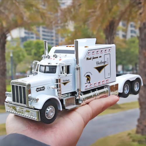 OANMYJJO Semi Truck Toys for Kids Boys Heavy Trucks Model, Toy Trucks - color: White