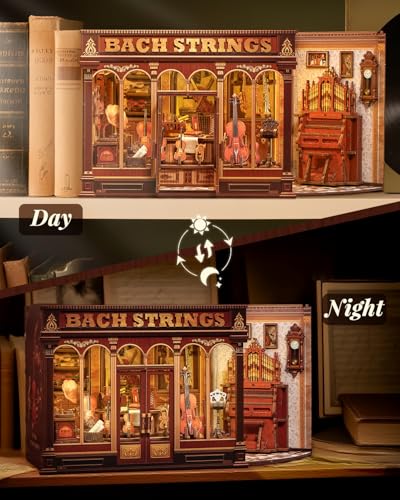 Book Nook Kit for Adults, DIY Miniature Dollhouse Kit (Bach Strings) - color: Bach Strings