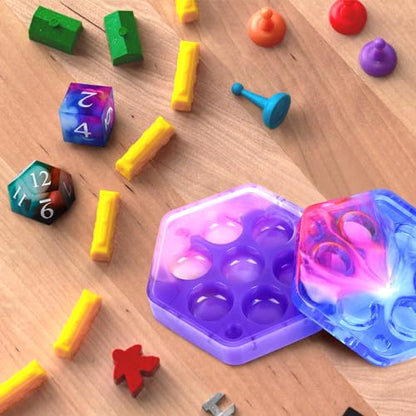 KISREL Dice Resin Molds, DND Dice Set and Organizer Box Epoxy Resin Mold - size: Dice Resin Molds - 7pcs