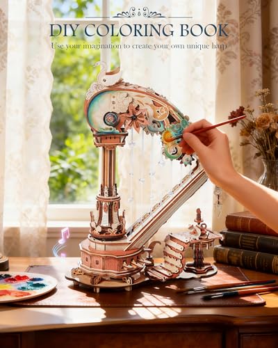 ROKR 3D Puzzles for Adults Harp Music Box, 3D Wooden Puzzle Building Kits