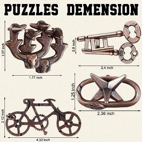 Wettarn 9 Pcs Metal Brain Teasers 3D Steel Puzzle Set, Classic Style - style: Classic Style
