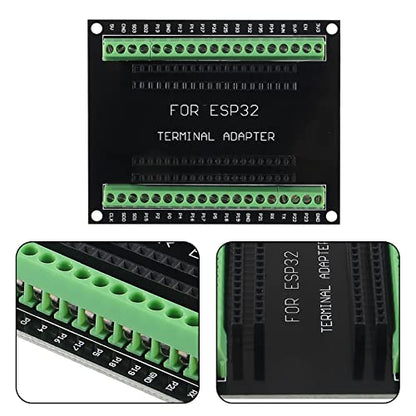 3 Set ESP32 Development Board Type C 38Pin Narrow Version WiFi + Bluetooth Microcontroller ESP-32 ESP-32S Board ESP-WROOM-32 with ESP32 Breakout Board GPIO 1 into 2 Terminal Screw Board