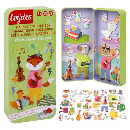 Magnetic Puzzle Box for Kids Ages 3-5, Music Travel Puzzle Game - color: Animal & Music