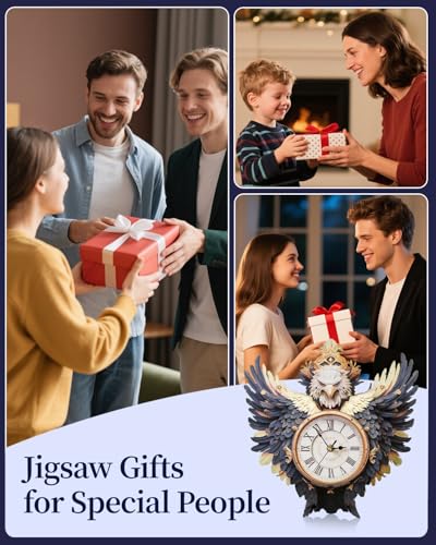 3D Puzzles for Adults, Bald Eagle Clock 3D DIY Model Kit Crafts