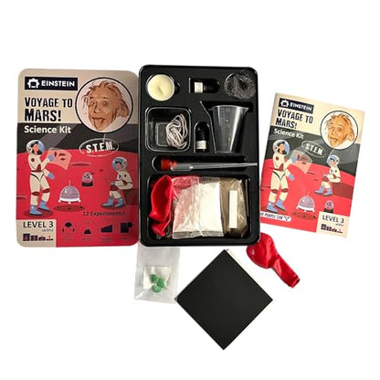 Einstein’s “Voyage to Mars Science Kit for Kids. STEM for Boys & Girls Aged 8 and Above. 12 Exciting Experiments Inside. Detailed Picture Guide Included. - color: Red