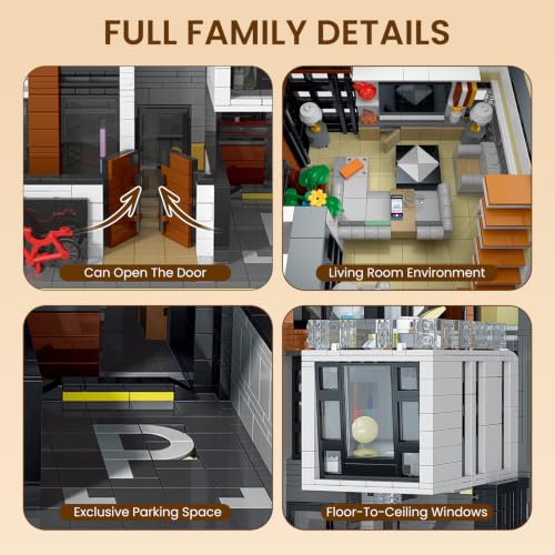 Cube Modern House Lighting Building Set 3623 PCS House Model Kit