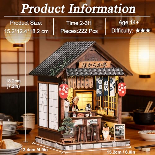 DIY Book Nook Kit, 3D Wooden Puzzles for Adults, Japanese Izakaya - color: Sakura Alley Sake Bar