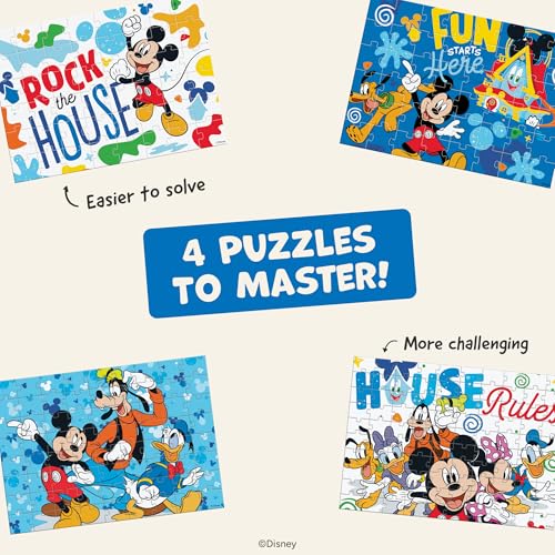 Ceaco - Disney - Mickey's Clubhouse - 4 X 1 Kids Multipack - Engaging Puzzle Perfect for Game Nights - Finished Size Varies