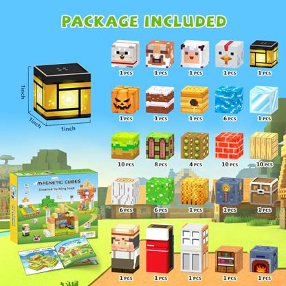 Magnetic Blocks,Birthday Gift Toys for 3 4 5 6 7 8 Year Old Boys & Girls, - color: Village World