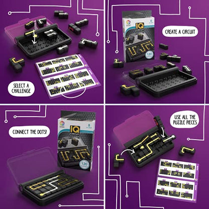 SmartGames IQ Circuit Portable Travel Game with 120 Challenges for Ages 8-Adult