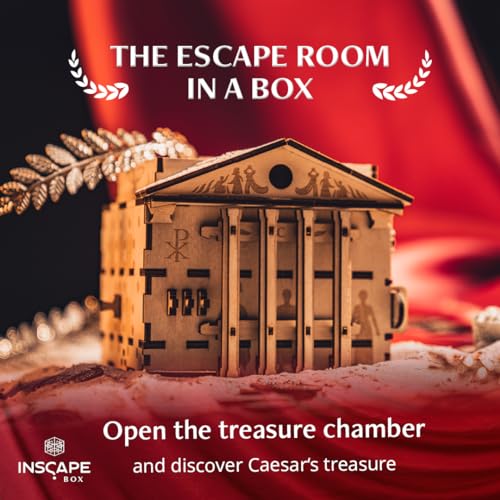 INSCAPE Caesar´s Riches Puzzle Box - Wooden Escape Room in A Box for Adults - Mind Puzzles - Puzzle Boxes with Hidden Compartments - Birthday Gift Gadget for Men and Women