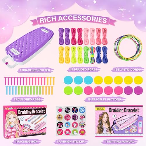 Friendship Bracelet Making Kit for Girls Ages 6-12, DIY Jewelry Craft Toy - color: Purple