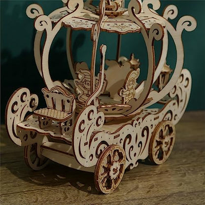 3D Wooden Puzzles Pumpkin Cart Model Kits, Brainteaser and Puzzle for Christmas/Birthday,Gifts for Adults and Teens to Build CombinationPumpkin Cart - style: Pumpkin Cart