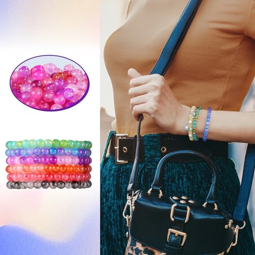6mm Glass Beads for Jewelry Making, 1396pcs Ink Patterns Crystal Beads - color: #3 Ink Patterns, size: 6mm