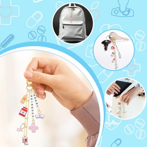 CraftyDream 558 Pcs Nurse Charms Keychain Making Kit Pharmacy Week Gift - style: Nurse