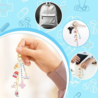 CraftyDream 558 Pcs Nurse Charms Keychain Making Kit Pharmacy Week Gift - style: Nurse