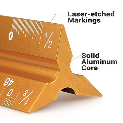 12" Architectural Scale Ruler Aluminum Architect Scale Ruler, Golden - color: Golden