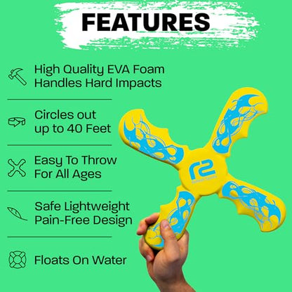 Kids Beach Toys Boomerang - Ultimate Fun Beach Boomerangs for Beaches - color: Yellow