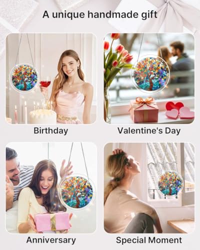 Acrylic Jigsaw Puzzle Suncatcher - Tree of Radiant Glass - color: Tree of Radiant Glass, size: S-7.4in*7.4in