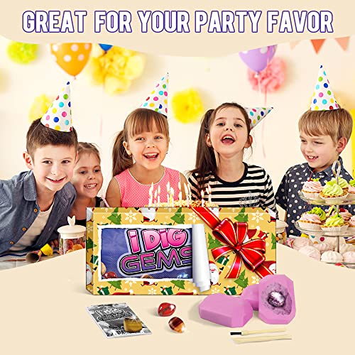Gamerside Gem Dig Kit, 12 Real Gem Stone Crystals & Rocks, STEM Toys 6+ - color: Gemstone and Crystal Dig Kit