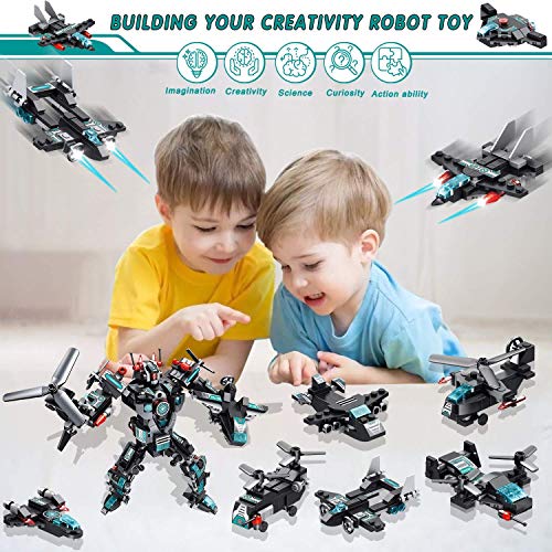 MOONTOY 577PCS STEM Robot Building Toys Set 25-in-1 Engineering Kit Building Blocks Bricks Construction Vehicles Educational Christmas Birthday Gifts for Kids Boys Girls 5 6 7 8 9 10 11 12+ Year Old