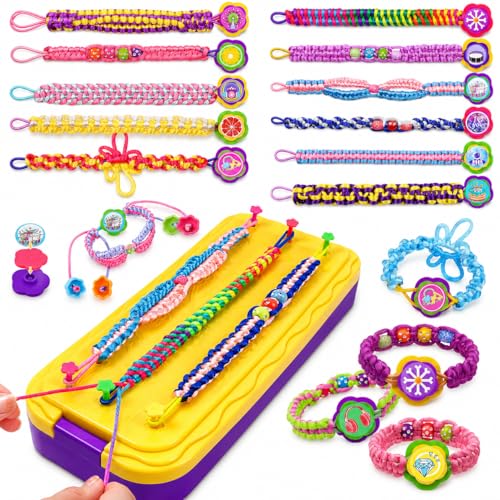 DDAI Arts and Crafts for Kids Age 8-12 Friendship Bracelet Making Kit for Girls - Best Birthday Gifts Ideas for Girl 7 9 10 11 Year Old - Popular Bracelets String Maker Toys Set - color: Purple