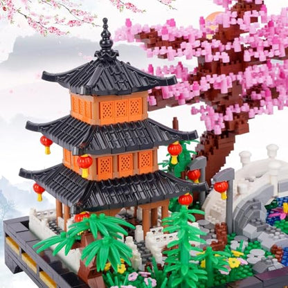 Japanese Zen Garden Micro Brick Building Set (2805 Pieces) – Tranquil Garden Model Educational Toy Gift for Kids and Adults - color: Japanese Zen Garden