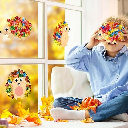 Fennoral 9 Pack Hedgehog Poke in Art Craft Kit for Kids - color: Fall Hedgehog