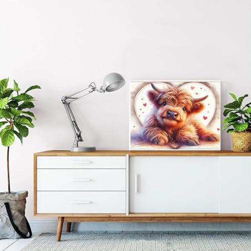 Cow Diamond Painting Kits for Adults Highland Cow Diamond Art Kits 12x16 In - color: G9465