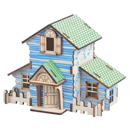 Log Cabin 3D Wooden House Puzzle,DIY Mini Building Model Kit，010 - color: 010