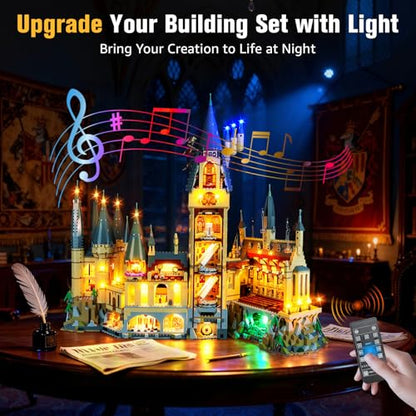 BrickSoul Light Up Kit Compatible with Lego Castle 71043 Building Set, Upgrade RC Adjustable Lighting Mode with Original Sound Accessories for Harry Potter Hogwarts Castle, Not Included 71043 Model - size: 71043 Premium Remote Light & Sound Kit