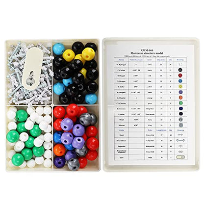 YOPAY 240 Pieces Molecular Model Kit, Organic and Inorganic Chemistry Molecular Structure Model, 86 Atoms and 153 Links and 1 Short Link Remover Tool (Pack of 2) - size: Medium (Pack of 2)