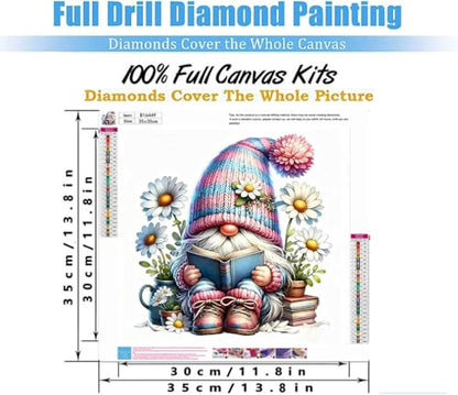 Tiwabb Diamond Art Kits for Adults - Gnome Read Book Diamond Painting Kits - color: Gnome Diamond Art-1204
