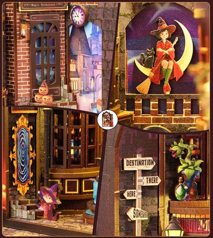 Spilay Book Nook Kit for Adults, Magic Alley DIY Miniature House Kit - color: Magic Alley