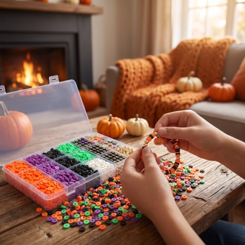 3000 Pcs Halloween Clay Beads for Bracelet Making Kit.