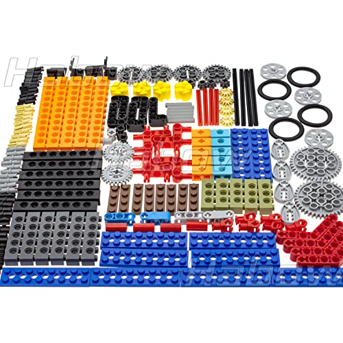 Habow 184pcs Technic Parts - Gears, Axle Pins, Connectors, Liftarms, Wheels, Plates, Cams, Bushes - MOC WeDo 2.0 Replacement Pieces