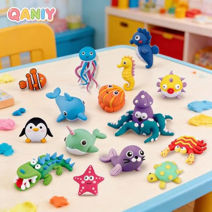 Air Dry Clay Kit for Kids, 14 Marine Animal Molding Set