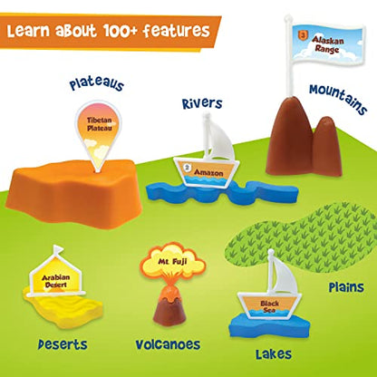 Imagimake Mapology Physical Features of World, Geography Game for Kids 8+ - style: Physical Features of the World
