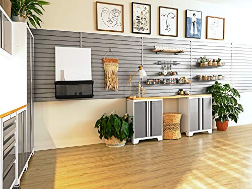 NewAge Products White Bold Series 14PC Garage Cabinetry Set · 24-Gauge Steel · Fully Welded · 216" W x 18" D x 76.75" H, 56992